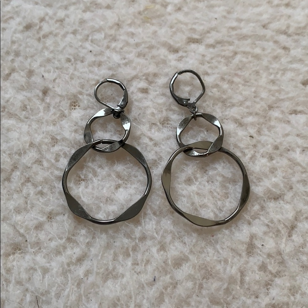 4/20 black Double Hoop Earrings